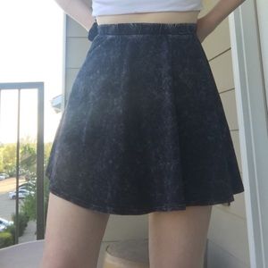 acid/stone wash black and grey mini circle skirt